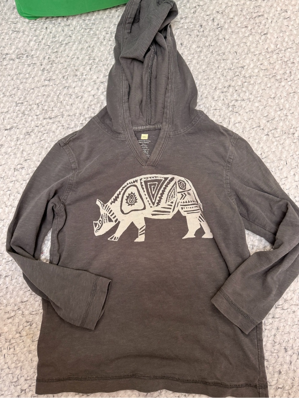 Tea Collection Hooded pullover with Rhino Graphic